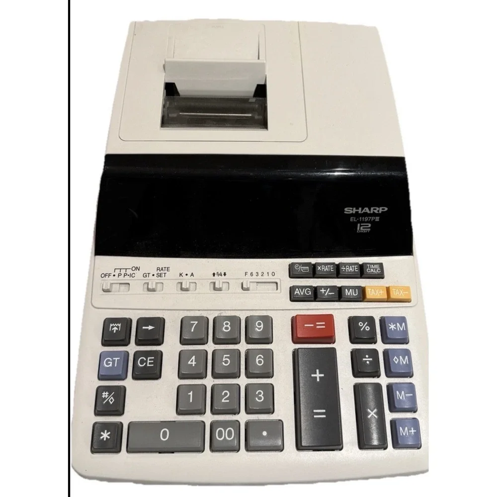 Sharp‎ EL-1197PIII 12 Digit Printing Calculator Adding Machine Untested Printer